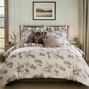 Levtex Home - Lodge Toile Duvet Cover Set - King Duvet Cover (106 x 94in.) Two King Pillow Cases (36 x 20in.) - Toile - Brown Ivory Charcoal - Cotton