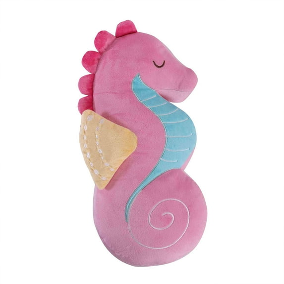 Levtex Home - Marina - Kids Decorative Pillow (18in. H) - Seahorse - Pink, Yellow, Blue, and White
