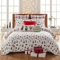 thumbnail image 1 of Levtex Home - Meowy Christmas Quilt Set - Full/Queen Quilt and Two Standard Shams - Red, Green, Grey and White - Quilt (88x92in.) and Shams (20x26in.) - Reversible - Cotton/Polyester, 1 of 8