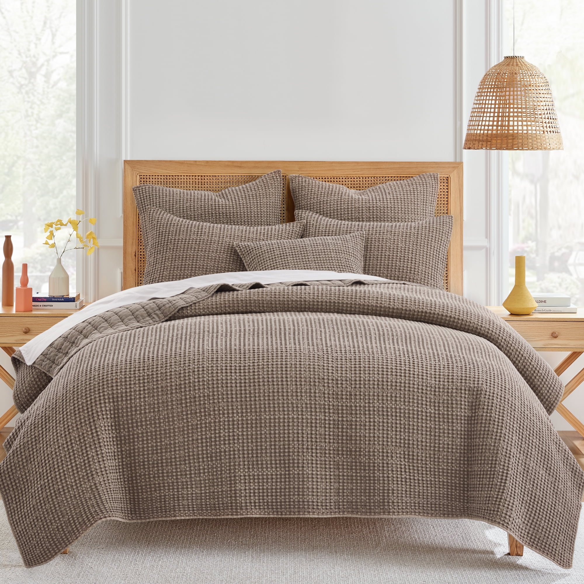 Levtex Home - Mills Waffle - King/Cal King Quilt Set - Cocoa Cotton Waffle - Quilt Size (106 x 92in.), Sham Size (36 x 20in.)