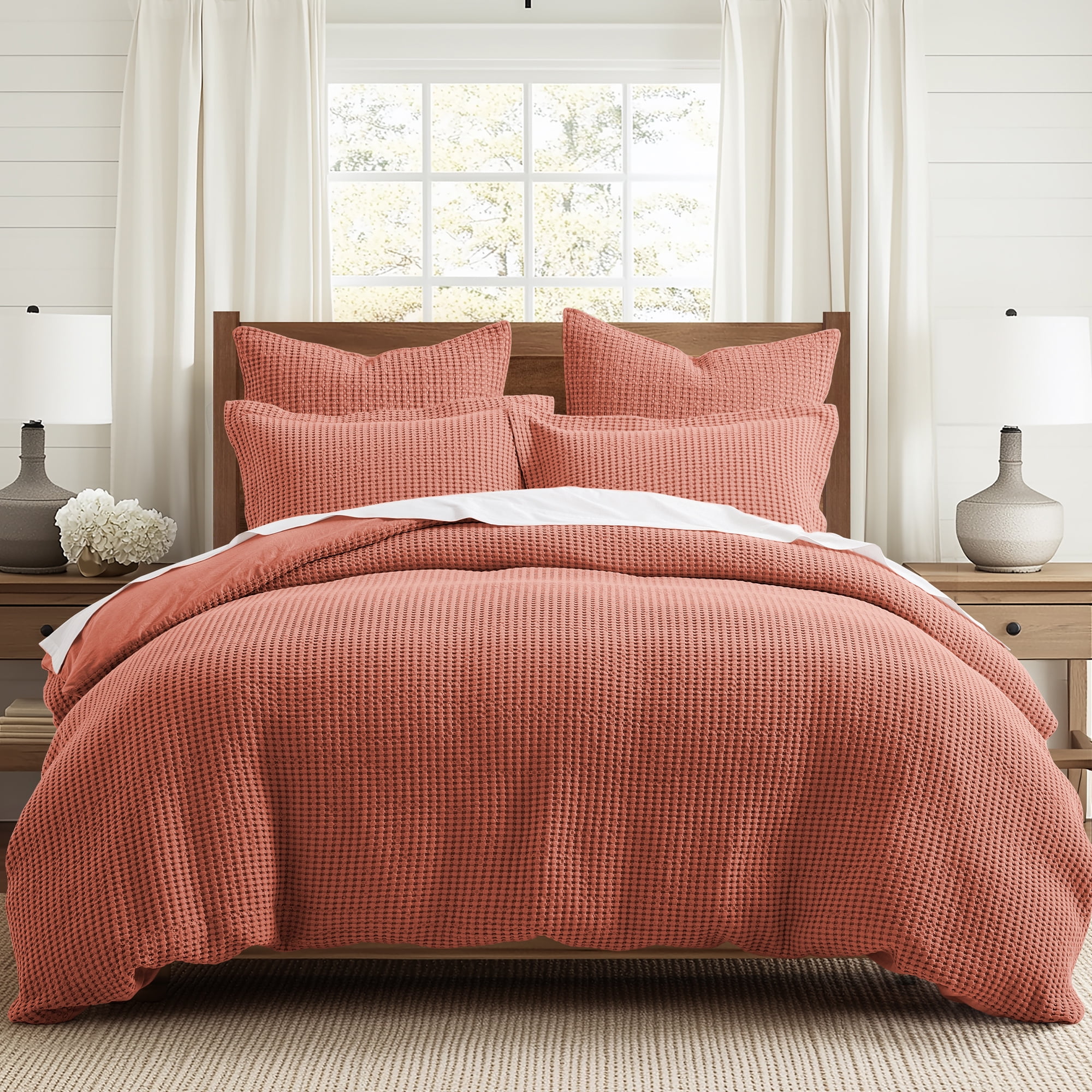 Adobe Waffle Weave Cotton Full/Queen Duvet Set