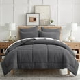 thumbnail image 1 of Levtex Home - Mills Waffle Charcoal Comforter Set - Twin Comforter + One Standard Pillow Case - Charcoal Waffle Weave - Comforter (68 x 88in.) and Pillow Case (26 x 20in.) - Cotton, 1 of 3