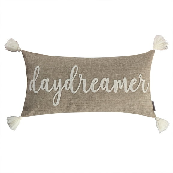 Levtex Home - Mills Waffle - Daydreamer Pillow - Poly Filled - Taupe, Brown, Cream - Pillow Size (12 x 24in.)