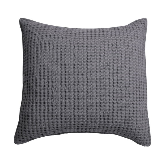 Levtex Home - Mills Waffle - Decorative Pillow - Poly Filled - Charcoal - Sham Size (20 x 20in.)