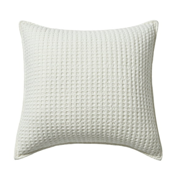 Levtex Home - Mills Waffle - Decorative Pillow - Poly Filled - Cream - Sham Size (20 x 20in.)