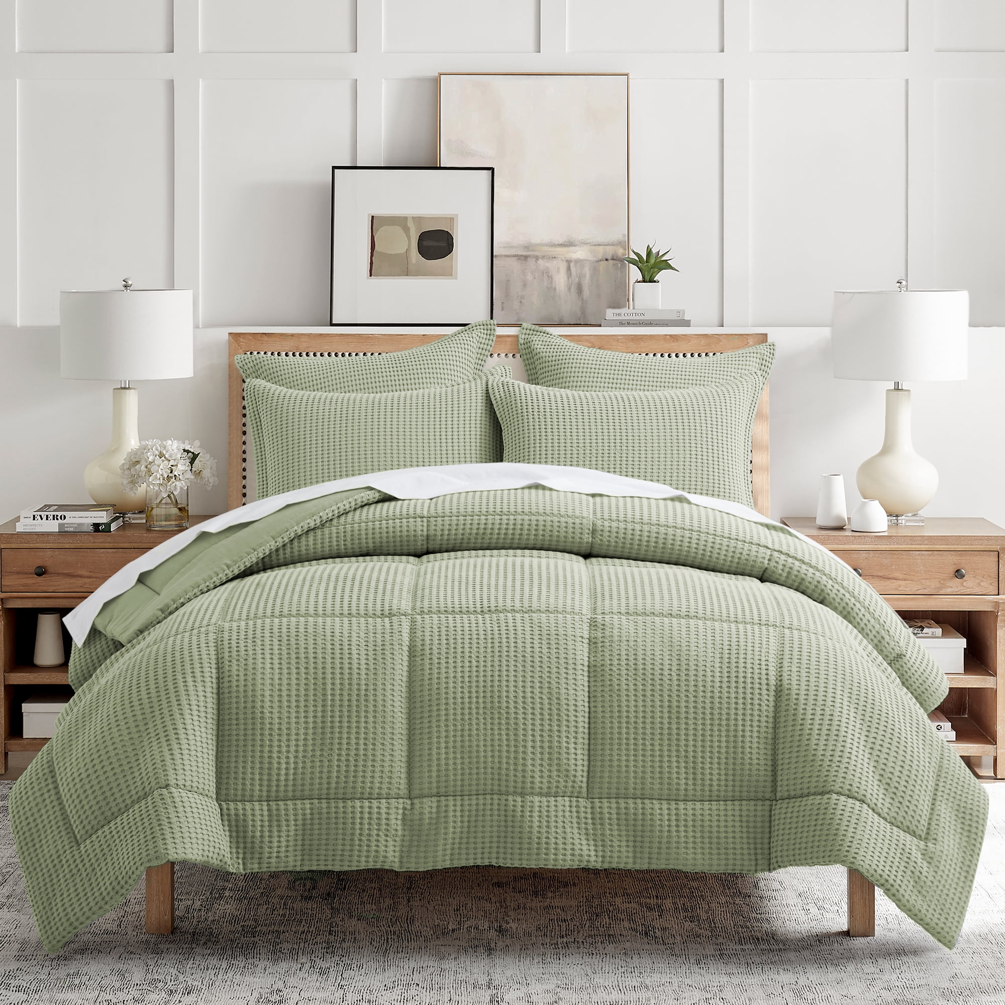Sage Green Organic Cotton Full Bedspread Set
