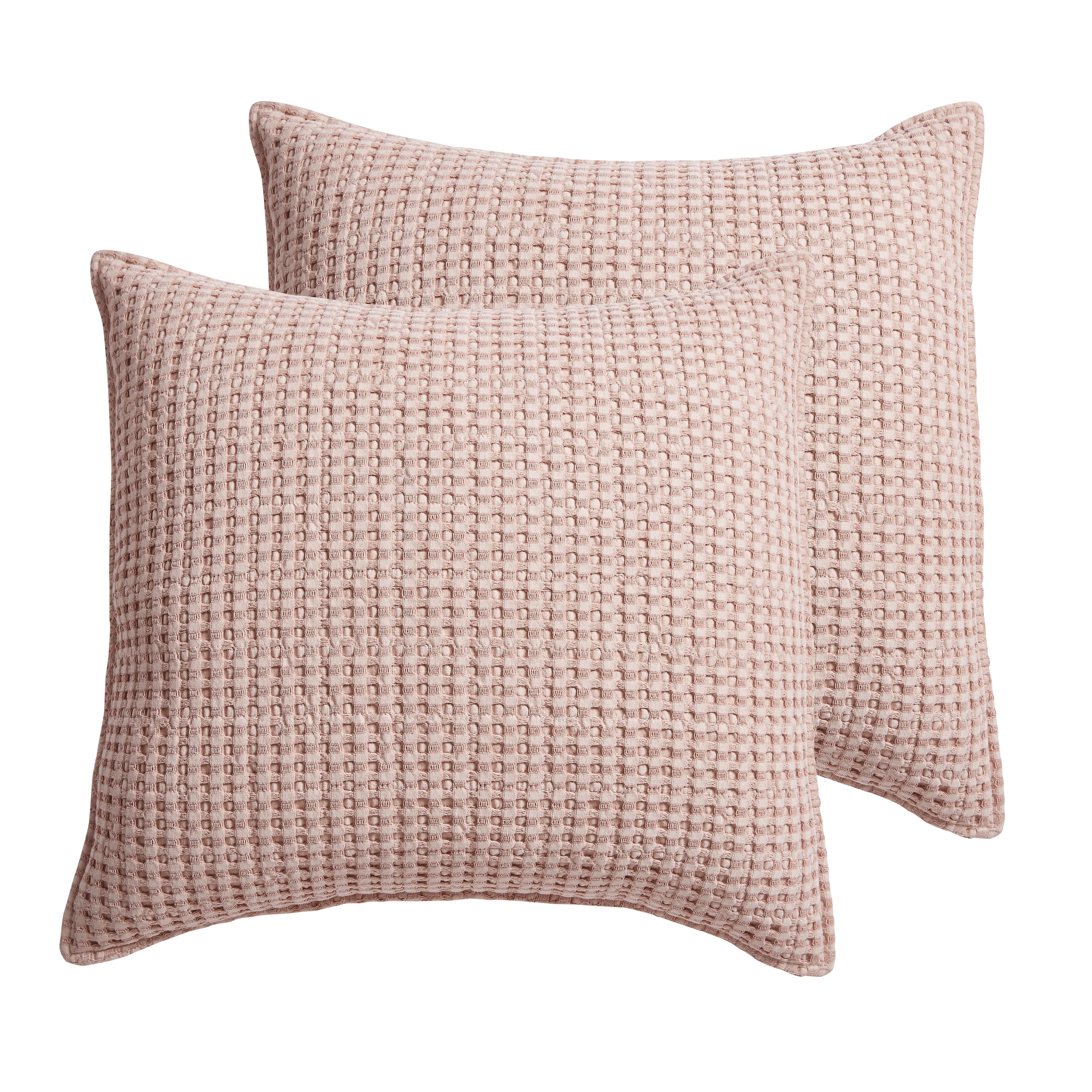 Blush Cotton Waffle Weave Euro Sham Set of 2