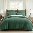 thumbnail image 1 of Levtex Home - Mills Waffle Forest Green Duvet Cover Set - Twin Duvet Cover + One Standard Pillow Case - Forest Green Waffle Weave - Duvet Cover (68 x 88in.) and Pillow Case (26 x 20in.) - Cotton, 1 of 6