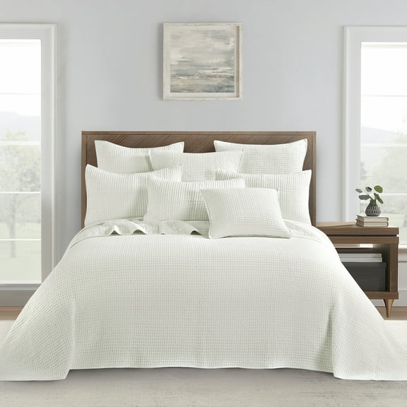 Levtex Home - Mills Waffle - Full Bedspread Set - Cream Cotton Waffle - Bedspread Size (100 x 104in.), Sham Size (26 x 20in.)