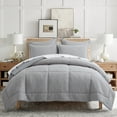 thumbnail image 1 of Levtex Home - Mills Waffle Grey Pewter Comforter Set - Full/Queen Comforter + Two Standard Pillow Cases - Grey Pewter Waffle Weave - Comforter (90 x 94in.) and Pillow Case (26 x 20in.) - Cotton, 1 of 3