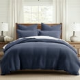 thumbnail image 1 of Levtex Home - Mills Waffle Navy Duvet Cover Set - Full/Queen Duvet Cover + Two Standard Pillow Cases - Navy Waffle Weave - Duvet Cover (90 x 94in.) and Pillow Case (26 x 20in.) - Cotton, 1 of 8