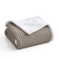 thumbnail image 1 of Levtex Home - Mills Waffle - Sherpa Throw - Beige Fawn Cotton Waffle - Quilt Size (50x60in.), 1 of 8