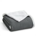 thumbnail image 1 of Levtex Home - Mills Waffle - Sherpa Throw - Charcoal Cotton Waffle - Quilt Size (50x60in.), 1 of 8
