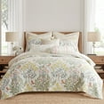 thumbnail image 1 of Levtex Home - Monami Quilt Set - King Quilt and Two King Shams - Floral - Blush, Green, Yellow, Grey and White - Quilt (106x92in.) and Shams (20x36in.) - Reversible - Cotton, 1 of 4