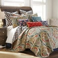thumbnail image 1 of Levtex Home - Moreno Quilt Set - Full/Queen Quilt + Two Standard Pillow Shams - Traditional Damask - Red, Blue, Grey, Gold, Teal - Quilt (88x92in.) and Pillow Shams (26x20in.) - Reversible - Cotton, 1 of 5