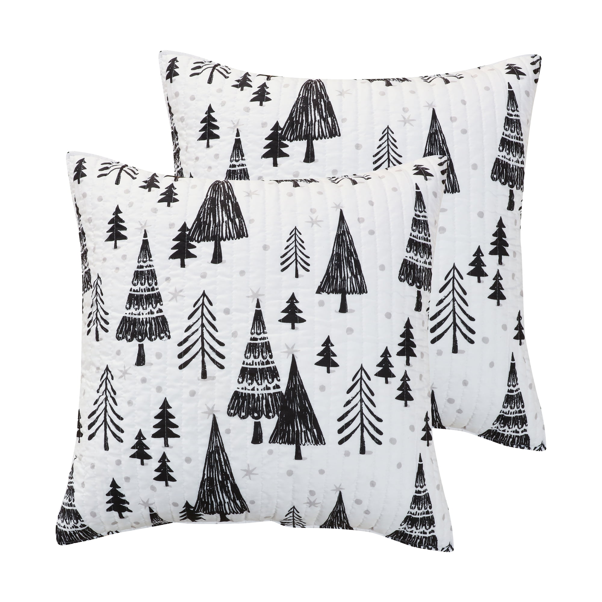 Northern Star Black and White Polyester Euro Sham Set