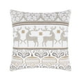 thumbnail image 1 of Levtex Home - O Christmas Tree - Decorative Pillow (18x18in.) - Reindeer - Taupe, Cream, 1 of 3