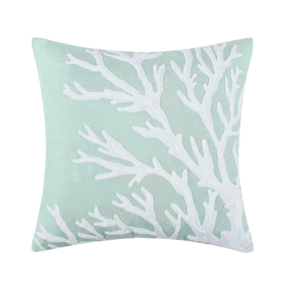 Levtex Home - Ocean Meadow - Decorative Pillow (18x18in.) - Coral - Teal and White
