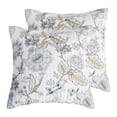 thumbnail image 1 of Levtex Home Ophelia 2-Pieces Spa Grey Cream Ochre Floral Quilt Bedding Sets, Euro Sham, 1 of 4