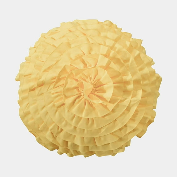Levtex Home - Palisades - Decorative Pillow (18in. Round) - Ruffle - Yellow - Feather Filled