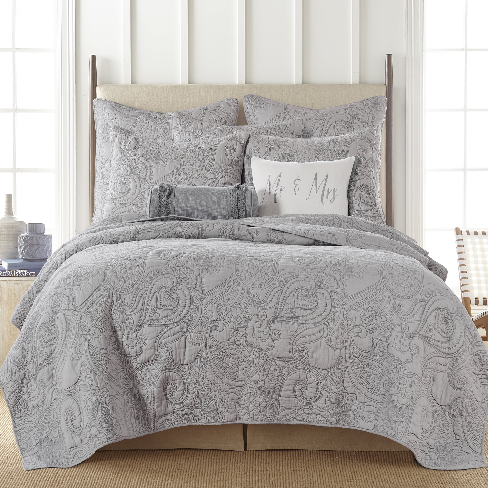 NY&Co. Home Cody 7-Piece Clip Jacquard Cotton Quilt Set, King