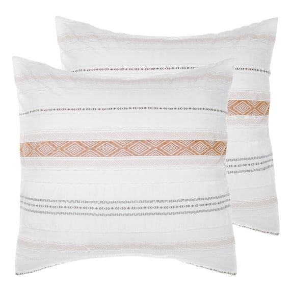 Levtex Home - Pickford Blush Euro Sham Set of 2 - Blush, Taupe, Grey, Cream - Jacquard - (26 x 26in.)- Cotton
