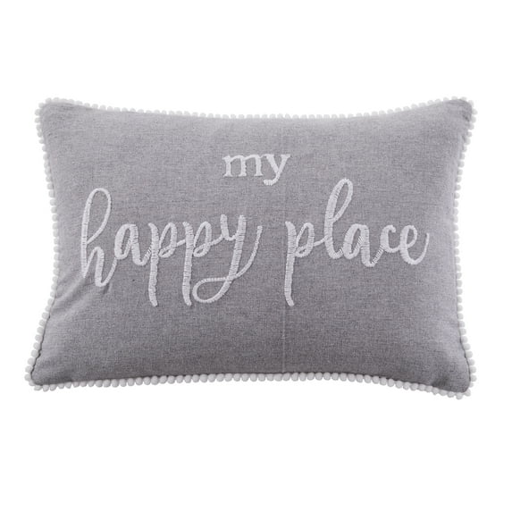 Levtex Home - Pippa - Decorative Pillow (12 x 24in.) - Beach - Grey and White