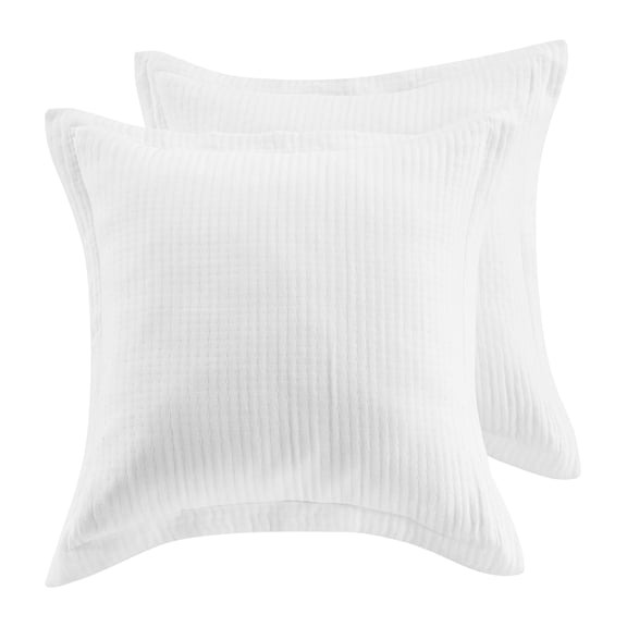 Levtex Home - Reede Muslin White Euro Sham Set of 2 - Muslin - White - Two Euro Sham (26 x 26in.), No Insert - Cotton