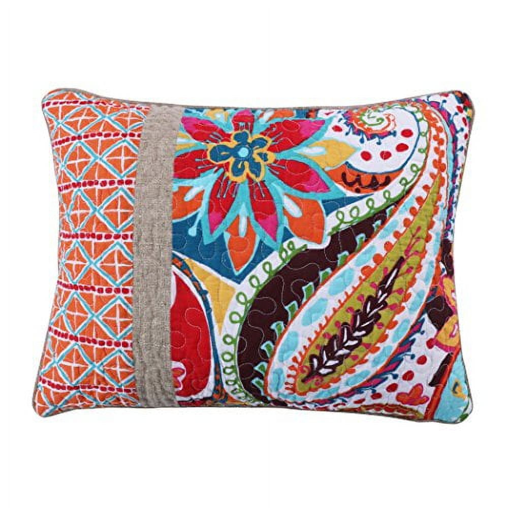 Vibrant Ikat Paisley 14x18in Multicolor Decorative Pillow