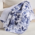 thumbnail image 1 of Levtex Home - Riella Garden - Quilted Throw - 50x60in. - Blue Floral on White - Reversible Pattern - Cotton Fabric, 1 of 4