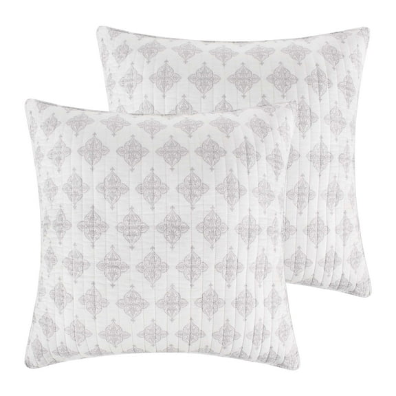 Levtex Home - Rome - Quilted Euro Shams Set of Two (26 x 26 in.) - Mini Medallions - Cotton Fabric