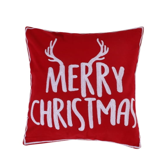 Levtex Home - Rudolph - Decorative Pillow (18X18in.) - Merry Christmas - Red and White