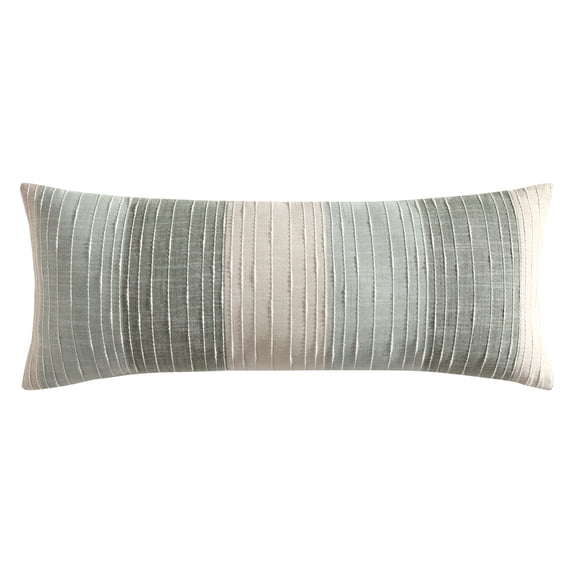 Levtex Home – Sand Stripes Sage Lumbar Pillow – Decorative 14x36in. Pillow Cover – Modern Stitched Stripe Design – Sage and Neutral Tones – Soft Textured Fabric – No Insert Included