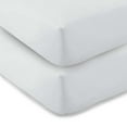 thumbnail image 1 of Levtex Home - Sateen Fitted Crib Sheet - Set of 2 - (28x52+9in.) - White - 100% Cotton, 400 Thread Count, 1 of 4