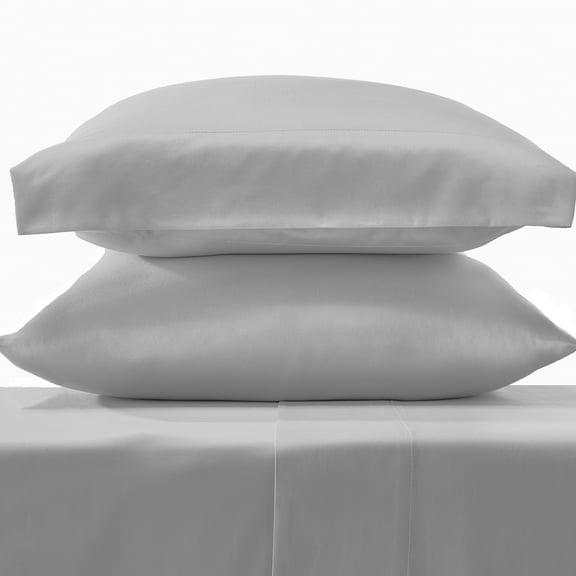 Levtex Home - Sateen Pillow Case - Set of 2 - King Size (20x40in.) - Grey - 100% Cotton, 400 Thread Count