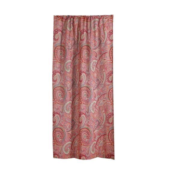 Levtex Home - Spruce Red - Window Panel with Rod Pocket - One Curtain Panel 84 inch Length - Paisley - Red - 100% Cotton - Lined
