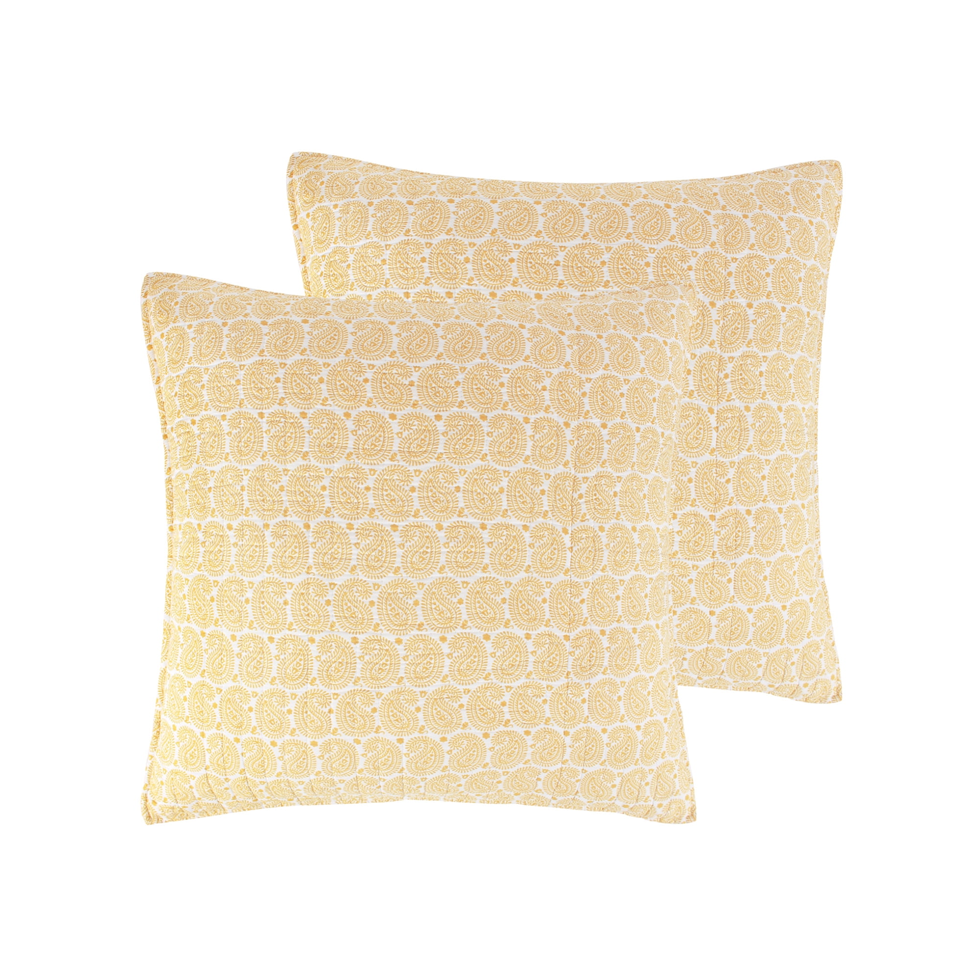 St. Ives Beige Cotton Paisley Euro Sham Set