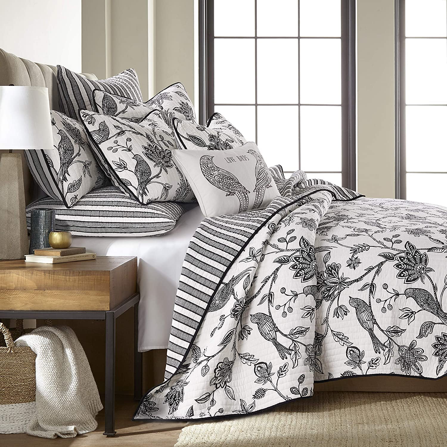Levtex Home Tanzie Floral Cotton Quilt, King - Reversible