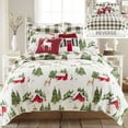 thumbnail image 1 of Levtex Home - Tatum Pines Quilt Set - Full/Queen Quilt and Two Standard Shams - Christmas Cabin - Red, Green, Brown and White - Quilt (88x92in.) and Shams (20x26in.) - Reversible - Cotton, 1 of 7