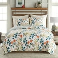 thumbnail image 1 of Levtex Home - Tessa Quilt Set - King Quilt and Two King Shams - Floral - Orange Teal Ochre White - Quilt (106x92in.) and Shams (20x36in.) - Reversible - Cotton/Polyester, 1 of 5