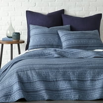 Levtex Home - Tolteca Quilt Set - King Quilt   Two King Pillow Shams - Tribal Stripe - Navy and Blue - Quilt (106x92in.) and Pillow Shams (36x20in. ) - Cotton Fabric