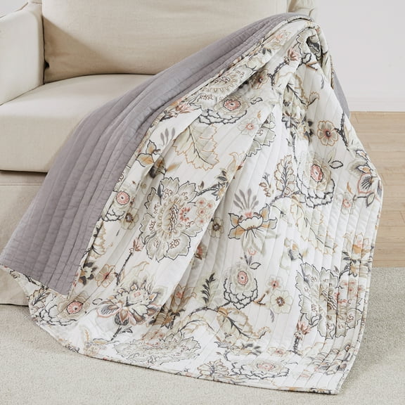Levtex Home Traditional grey Blush Ophelia Quilts, Throw - Reversible