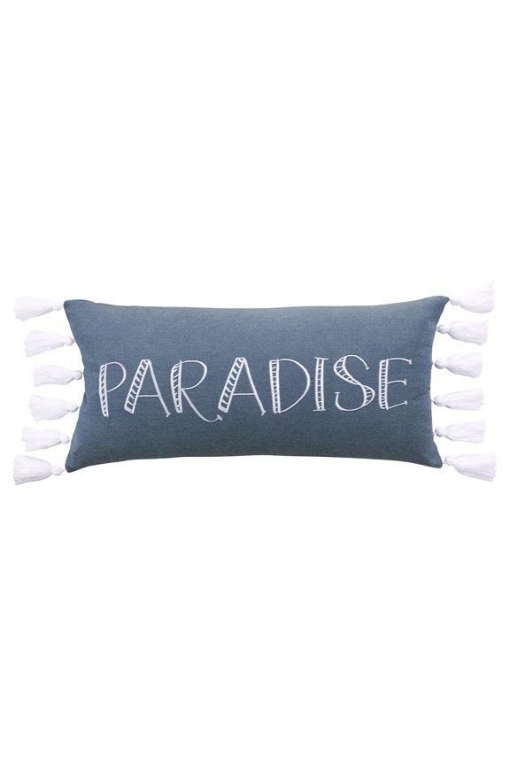 - Truro - Decorative Pillow (12 X 24in.) - Paradise - Dusty Blue and White