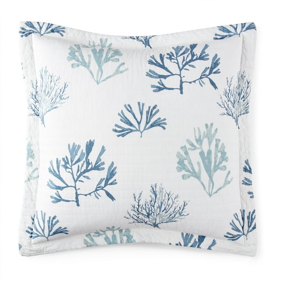 Levtex Home - Truro - Euro Sham (26x26in.) - Tropical Coral in Shades of Blue