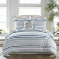 thumbnail image 1 of Levtex Home - Truro Quilt Set -Twin/Twin XL Quilt + One Standard Pillow Sham - Stripe in Shades of Teal - Quilt Size (68x86in.) and Pillow Sham Size (26x20in.) - Reversible - Cotton, 1 of 4