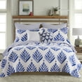thumbnail image 1 of Levtex Home - Vintage Blossom Quilt Set - Twin/Twin XL Quilt and One Standard Sham - Blue Fan Design - Blue and White - Quilt (68x86in.) and Sham (20x26in.) - Reversible - Cotton/Cotton, 1 of 7