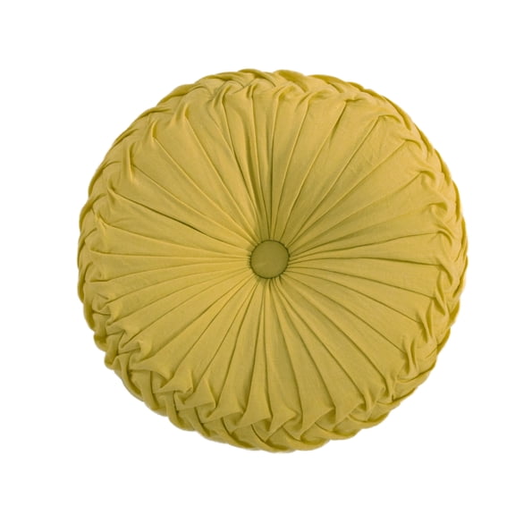 Levtex Home - Viviana - Decorative Pillow (16in. Round) - Ochre Pleated Pillow - Ochre