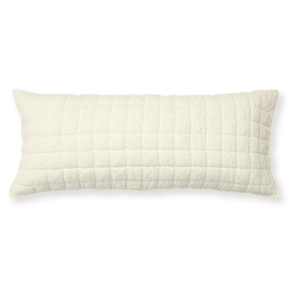 Levtex Home - Whisper Butter Throw Pillow - Lumbar Pillow (14x36in.) - Textured Grid - Polyester Filled - Cotton