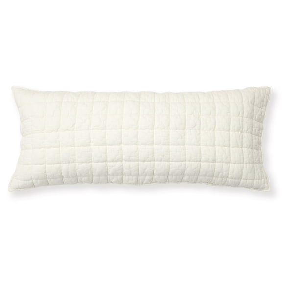 Levtex Home - Whisper Butter Throw Pillow - Lumbar Pillow (14x36in.) - Textured Grid - Polyester Filled - Cotton