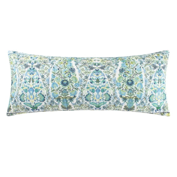Levtex Home - Yasmina - Decorative Pillow (14in. x 32in.) - Medallion - Teal, Green, Blue and White